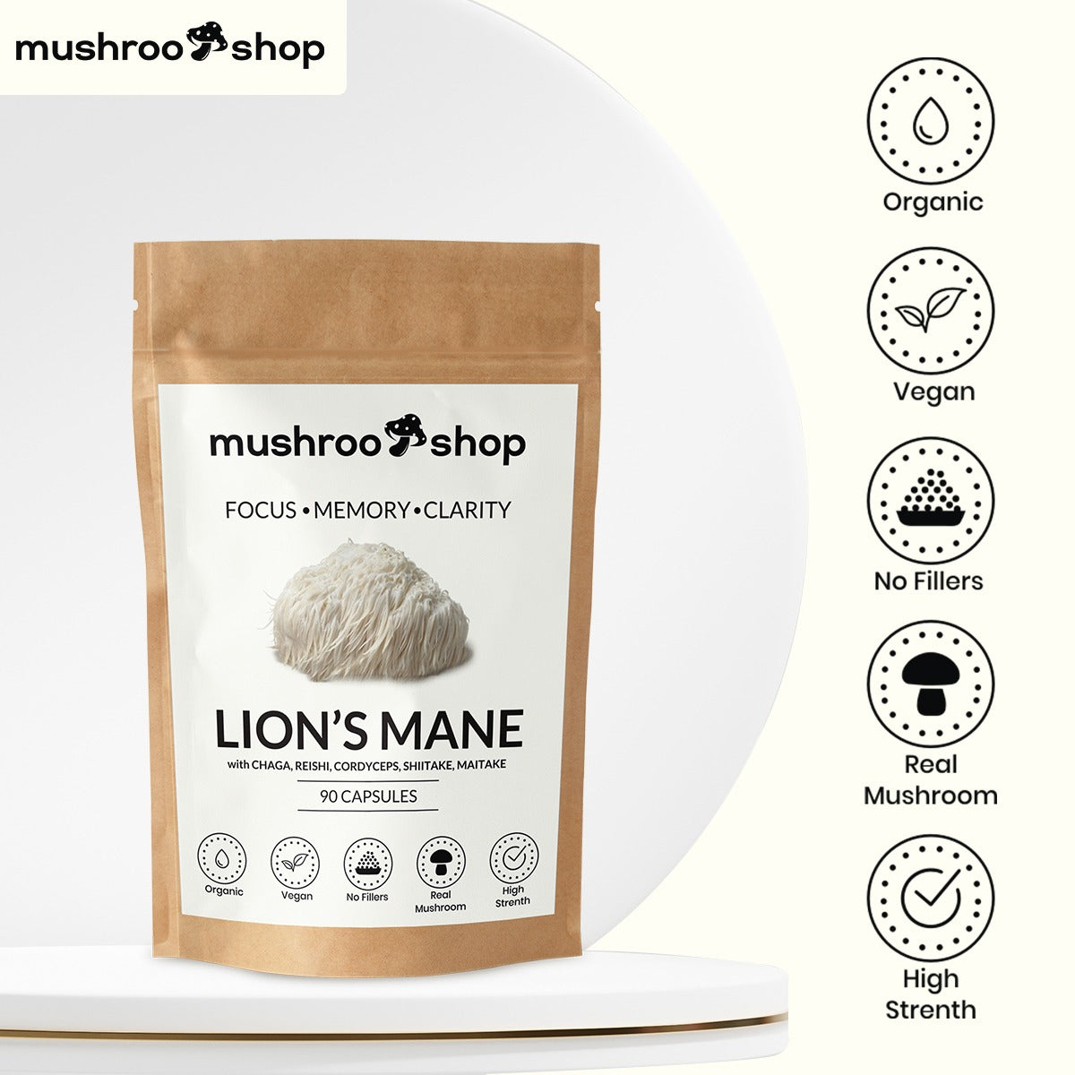 Mushroom shop UK LIONS MANE Capsules UK Organic  mushrooshop 3