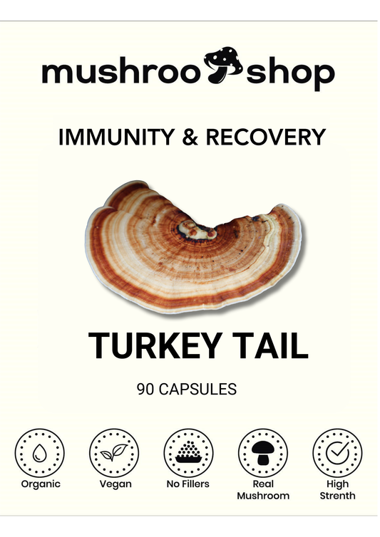 Turkey Tail Mushroom Capsules 90s 500mg -each Vegan, Organic 100% Pure